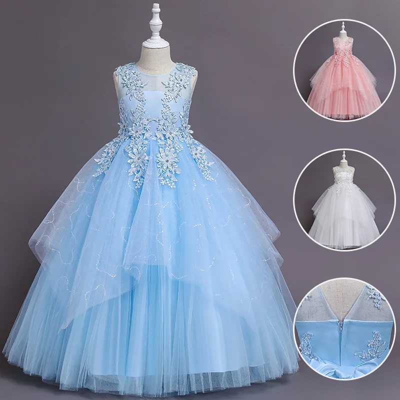 

Spring And Summer Children's Dress Girls' Formal Dress Children's Wedding Birthday Party Princess Fluffy Gauze Dress