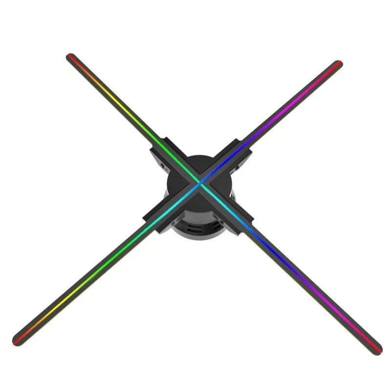 Naked eye 3d holographic fan screen, three-dimensional suspension projection led light rotating photon fan advertising machine