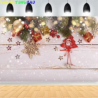 

Christmas Day New Year Party Photography Backdrops Prop Window Living Room Xmas Tree Display Cabinet Photo Background KJ-04