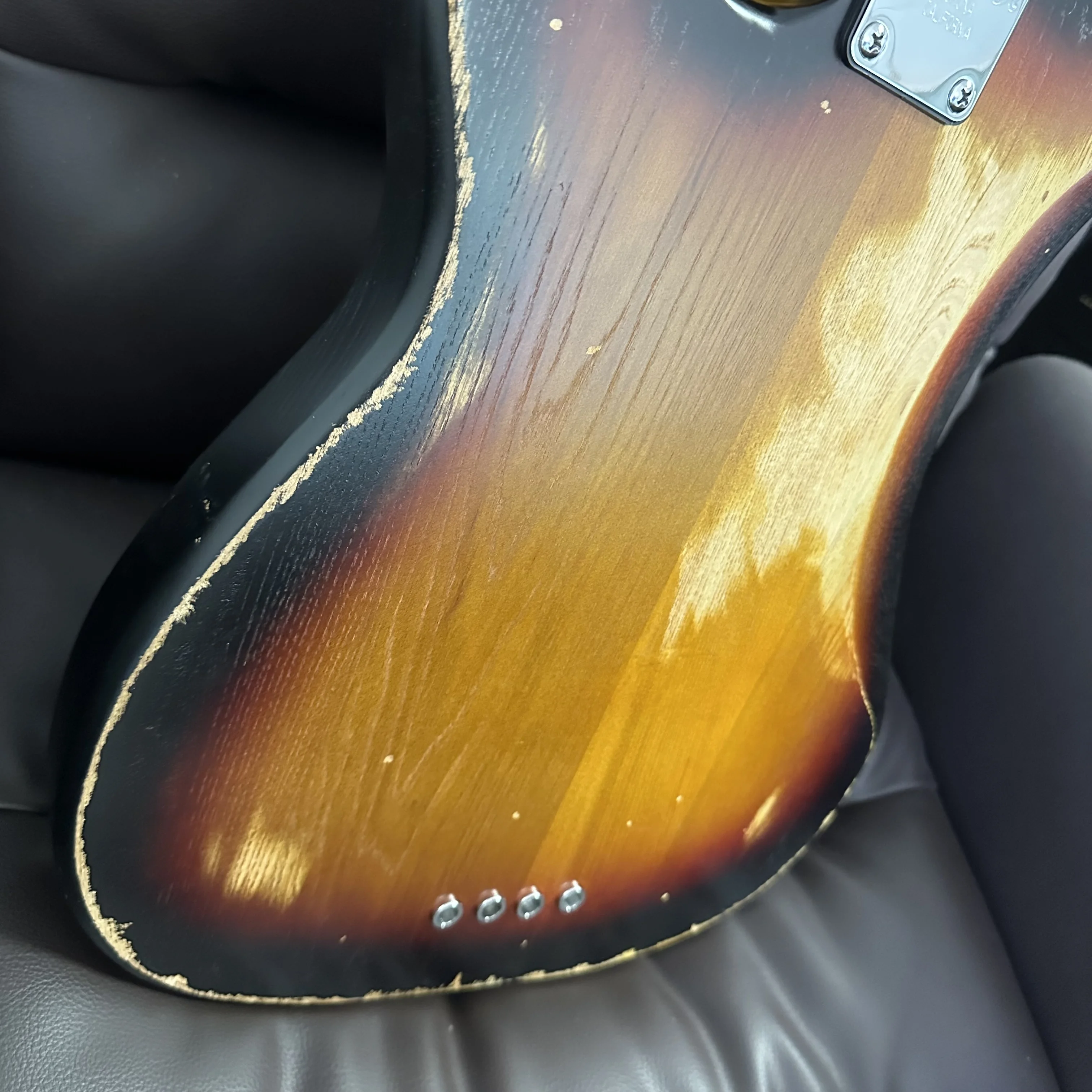 4 String Precision Electric Bass Guitar Sunburst Vintage Relic Finish Maple Fretboard Single Coil Pickup Retro Style PB Bass