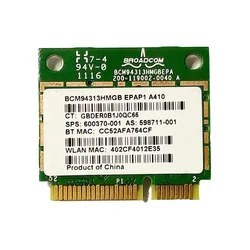 Wireless Broadcom BCM4313 BCM94313HMGB bcm94313 Wlan 802.11b/g/n Bluetooth 4.0 Card 600370-001 for G4 G6 CQ32 DV6 DV7 DM4 DM7