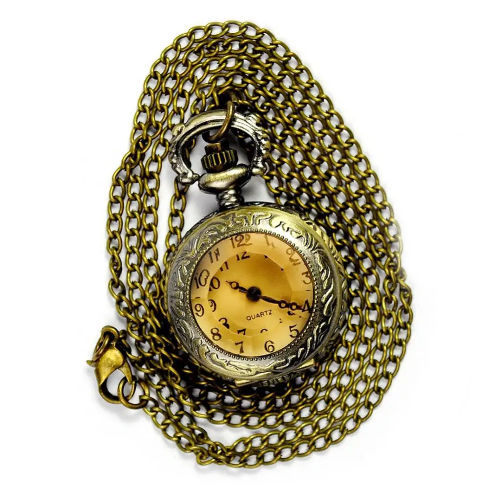 Orologio da polso da tasca Vintage orologio da tasca Unisex orologio con incisione retrò numero Casual collana con catena al quarzo regalo Reloj muslimlimamuslimah