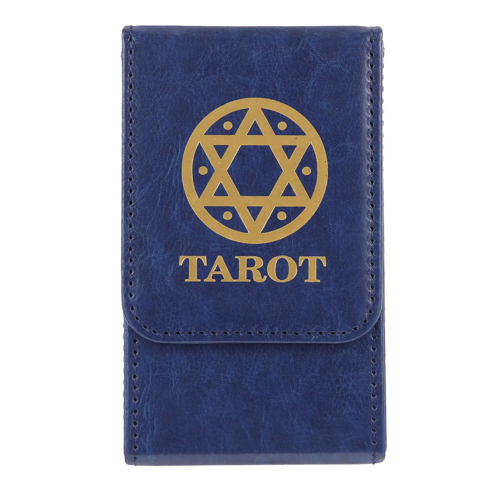 

Tarot Storage Rectangular PU Blue Large Capacity Games Cards Holder Portable Tarot Case Six Pointed Star ContainerPU