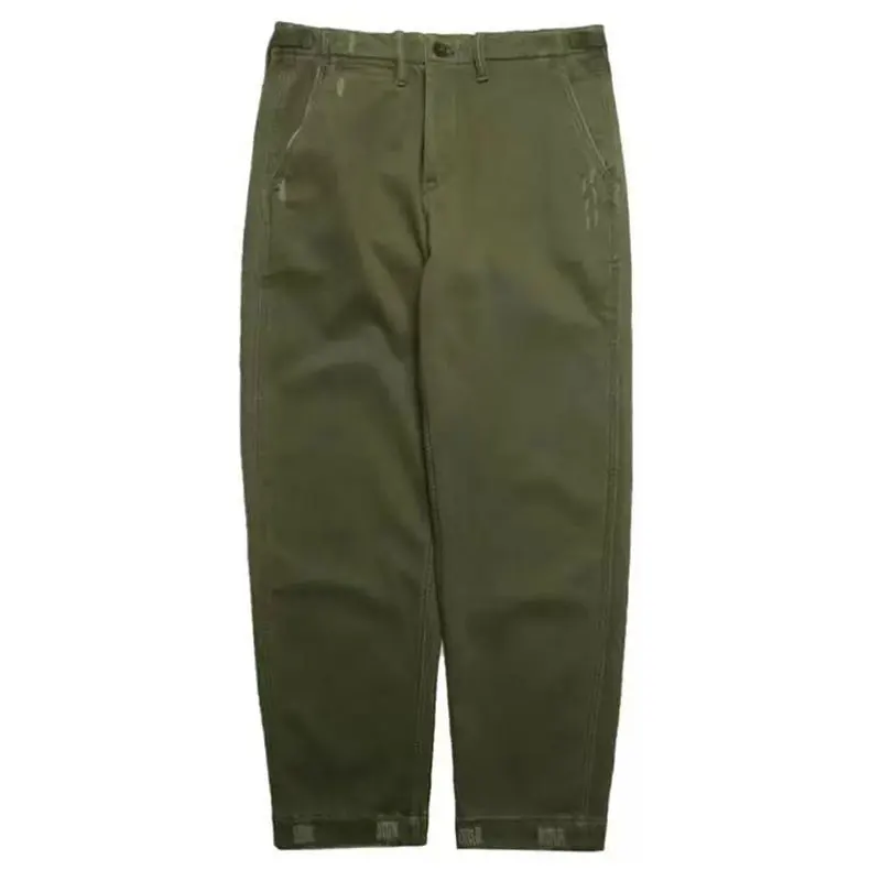 

Американские винтажные мужские брюки-карго, потертые хлопковые прямые брюки с царапинами, весенне-осенние тяжелые повседневные брюки