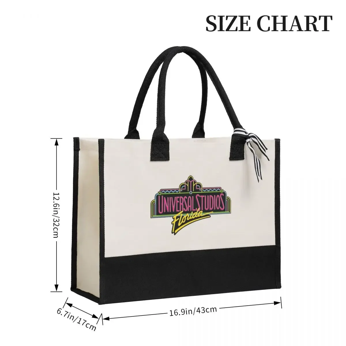 Customizável Grande Capacidade Shopping Bag, Vintage Canvas Gift, Universal Studios, Ivy Streetwear, Quality Gifts