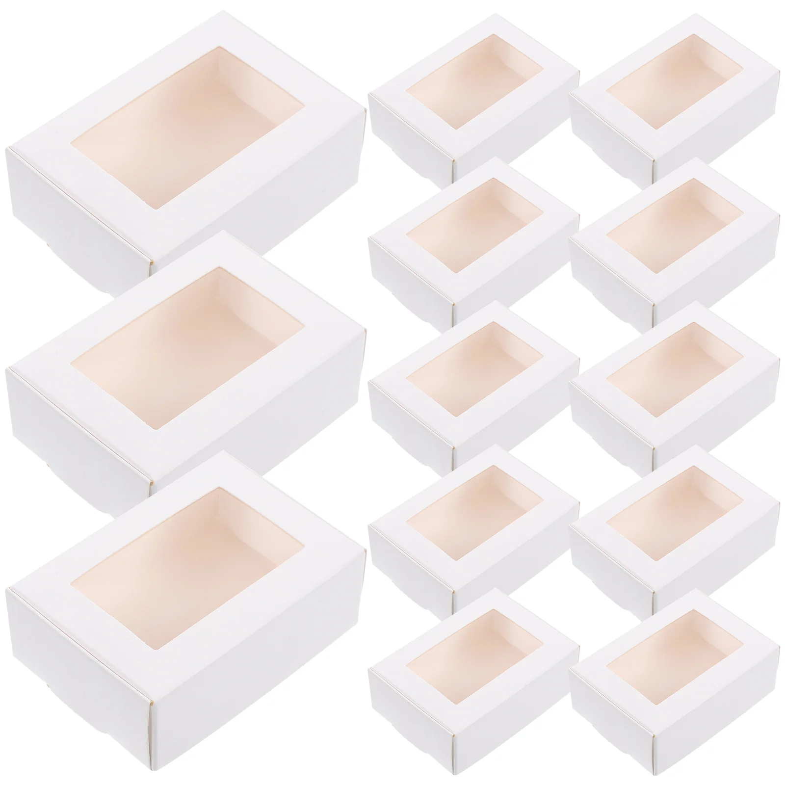 50 Pcs Cake Packaging Boxes Small Treat Candy Paper Packing Bulk Homemade Soap Kraft Smooth Surface Practical