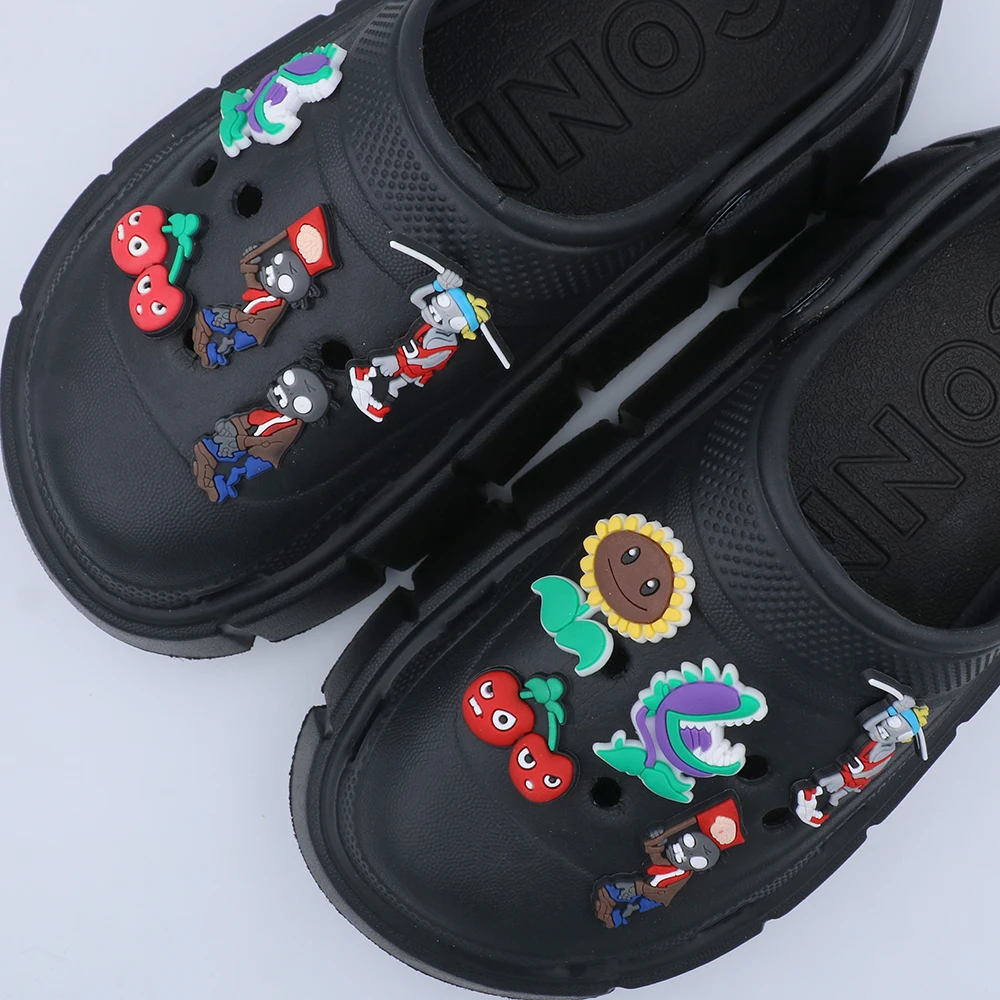 1 Piece Cute Cartoon Big Mouth Flower Shoe Accessories Charms Cherry Shoe Decorations Sunflower Ornament Child Gift