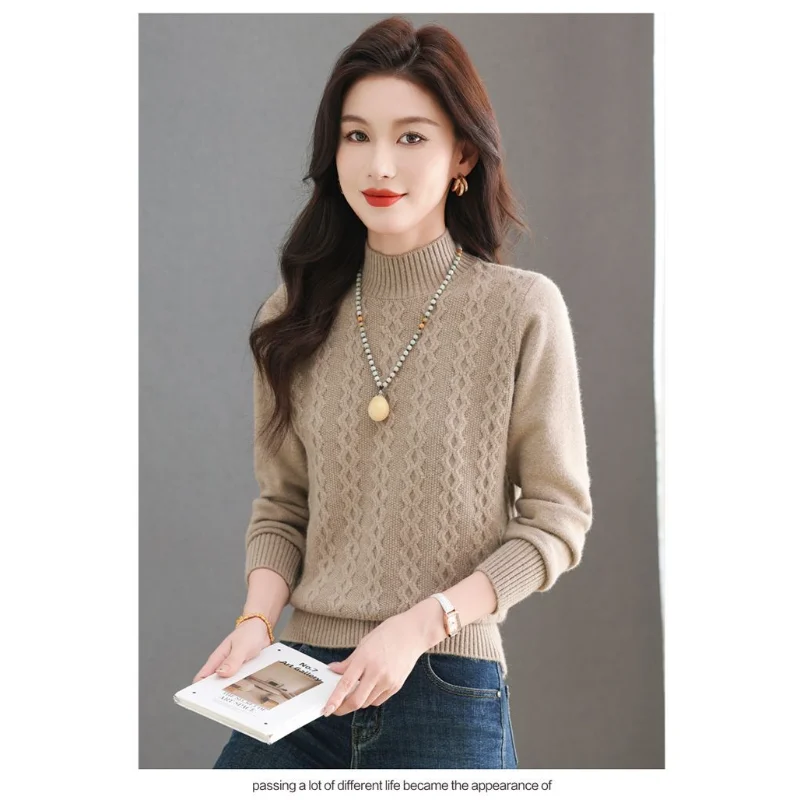 

Осенне-зимняя полуводолазка, утолщенная вязаная базовая рубашка, свободный топ