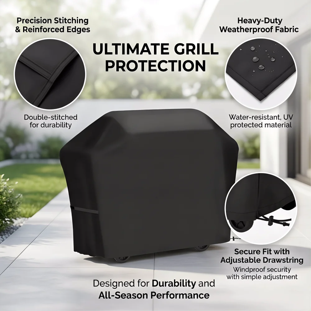 Universal Grill Cover｜Multi-Size 210D Fits All Grills, Suitable for Most Brands Weber, Brinkmann, Char Broil, Holland, etc.