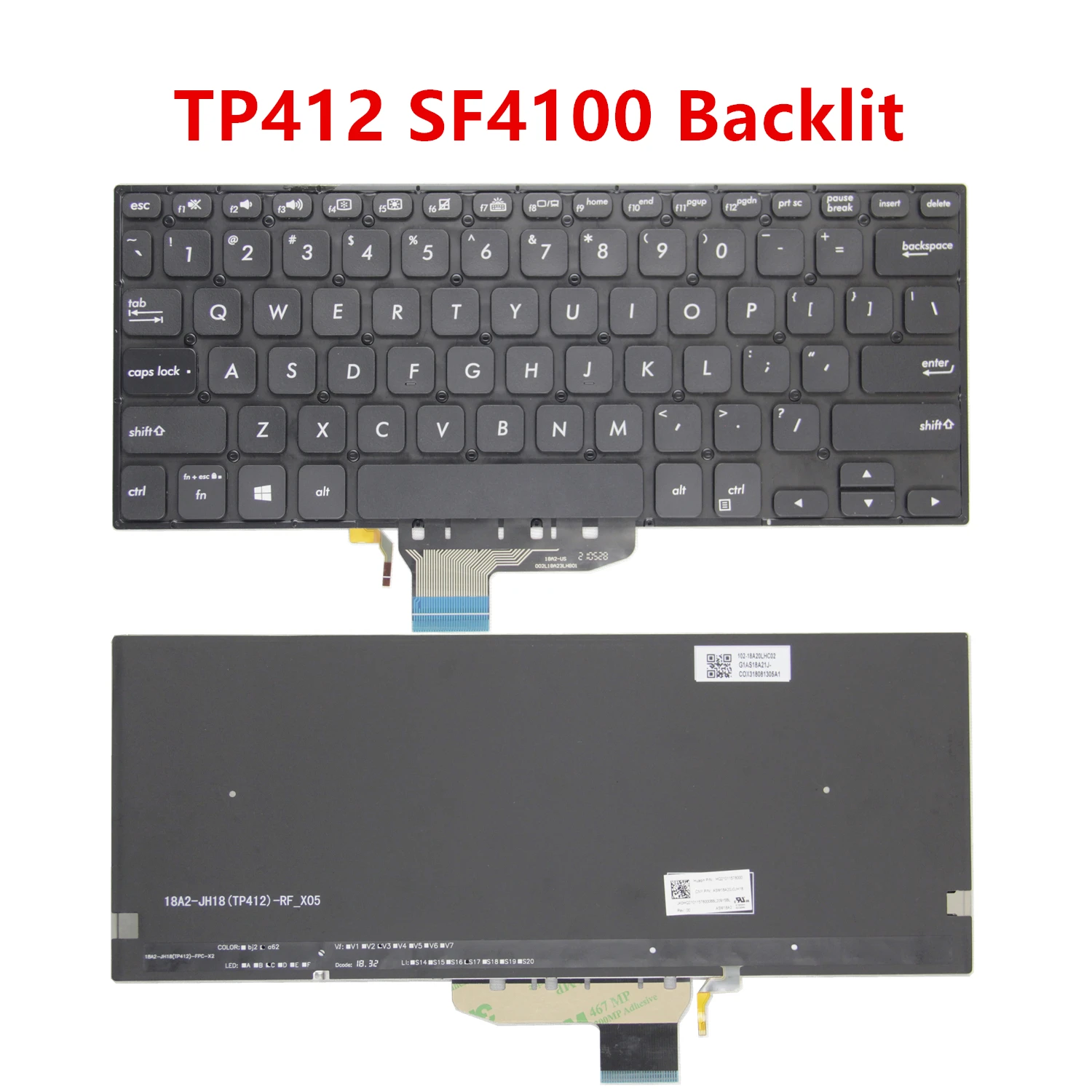 Teclado de EE. UU. Para portátil ASUS Vivobook, TP410, TP410UA, TP401, TP401C, TP401U, TP412, SF4100, TP412UA, TP420, nuevo, 100%