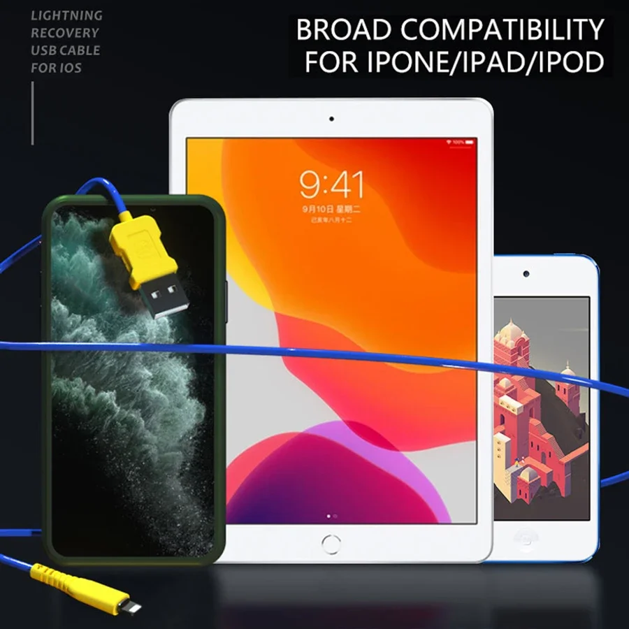 ميكانيكي iData لـ IOS iphone ipad ipod Recovery كابل USB استعادة البرق شحن نقل البيانات كابل USB