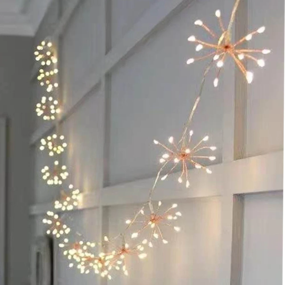 0.6w LED Fireworks String Light With Timing Function 8 Modes IP65 Waterproof Fairy Lights For Indoor Outdoor Decoration