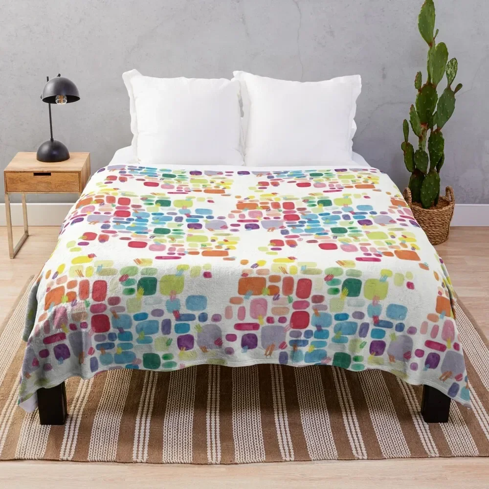 

Abstract Colourful Paint Swatches and Pencil Scribbles Throw Blanket Bed bed plaid warm for winter Soft Plush Plaid Blankets