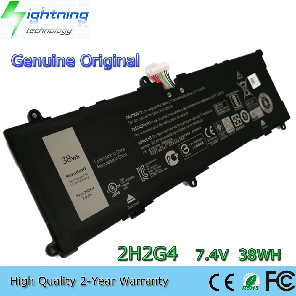 New Genuine Original 2H2G4 7.4V 38Wh Laptop Battery for Dell 11 Pro 7140 Tablet 21CP5/63/105 2217-2548