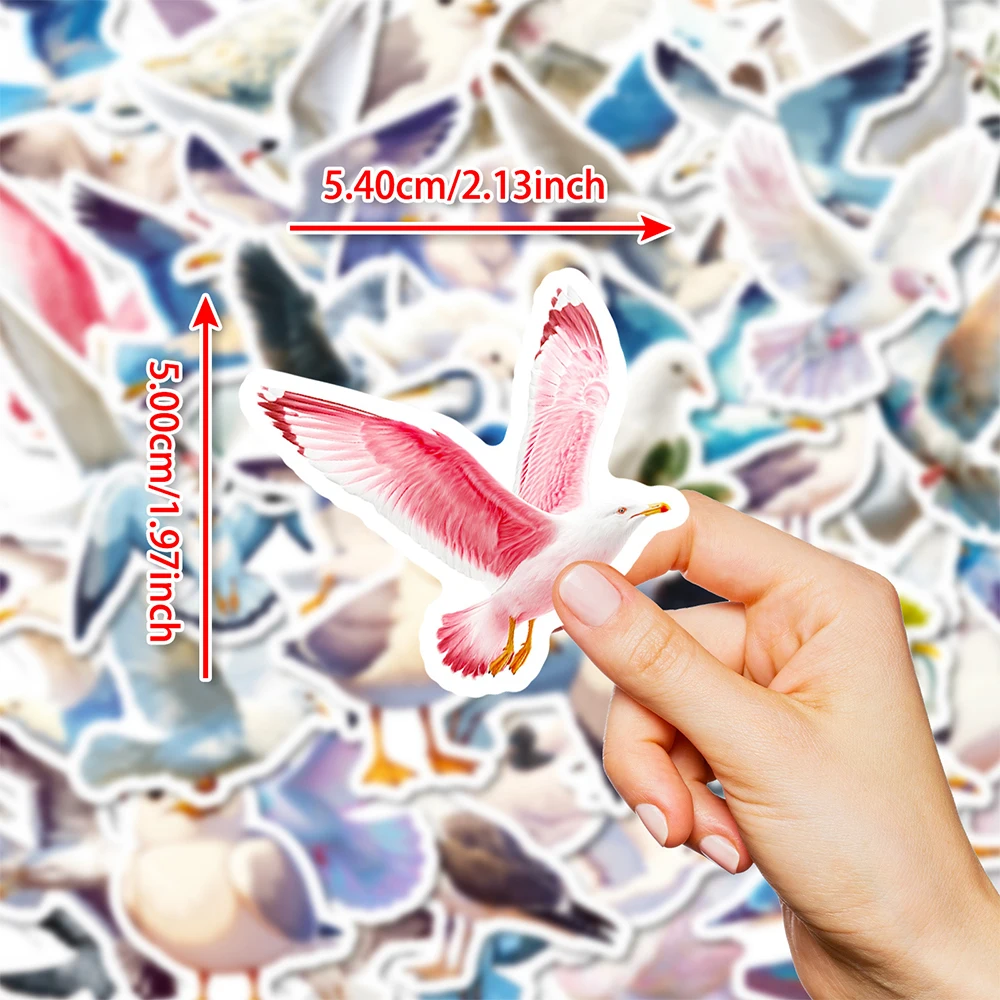 10/30/56 قطعة Kawaii الطيور البيضاء الكرتون ملصقات النورس حمامة الكتابة على الجدران الشارات DIY بها بنفسك دفتر الغيتار حقيبة لطيف الحيوانات ملصق