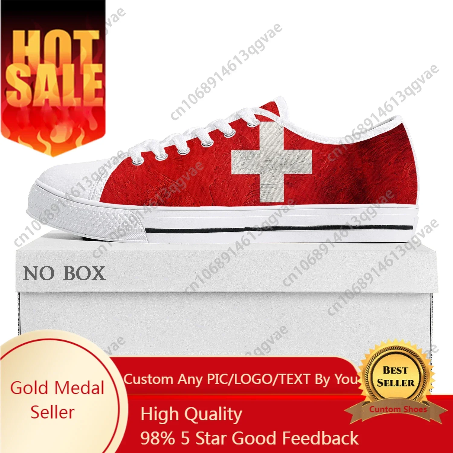 Swiss Flag Low Top High Quality Sneakers Mens Womens Teenager Canvas Sneaker Switzerland Prode Casual Couple Shoes Custom Shoe
