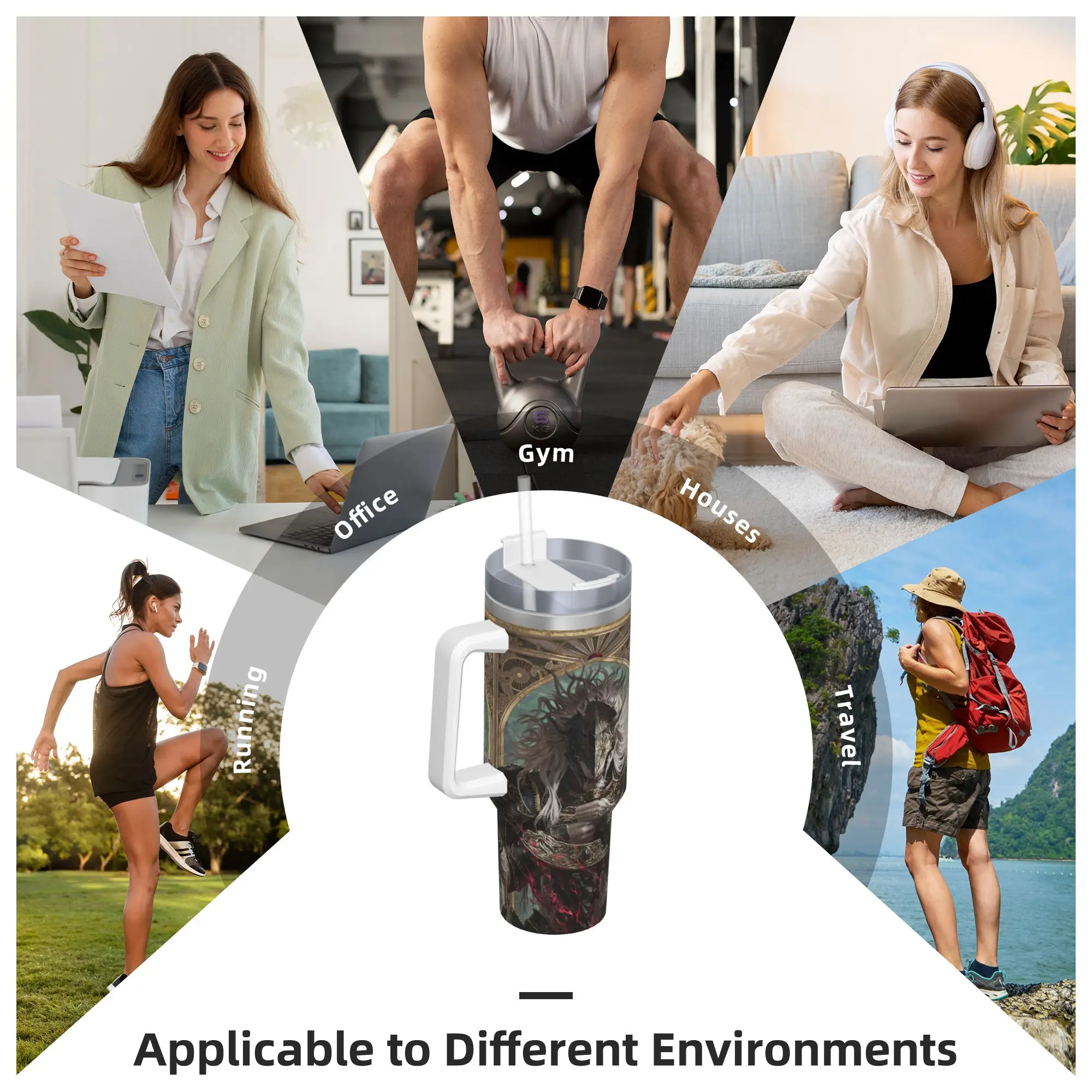 Elden Ring Stainless Steel Tumbler  Camping Car Mugs 40oz Thermal Cups Insulated Cold and Hot Milk Tea Water Bottle view 6
