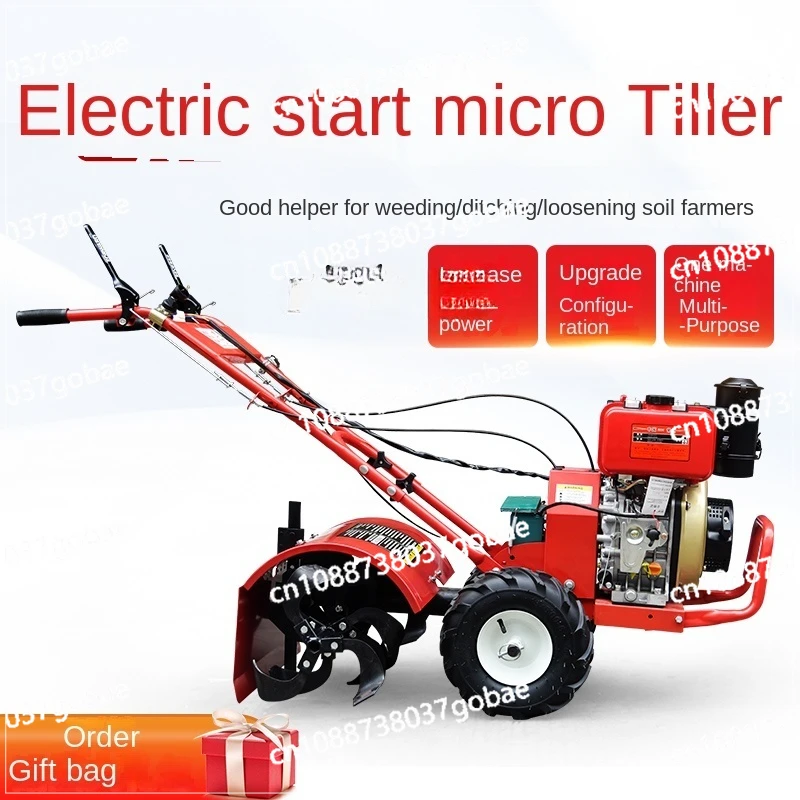 Xl Electric Starter Diesel Mini-Tiller Four-Wheel Drive Self-Propelled Weeding Wheel Ripper Cultivation Machine