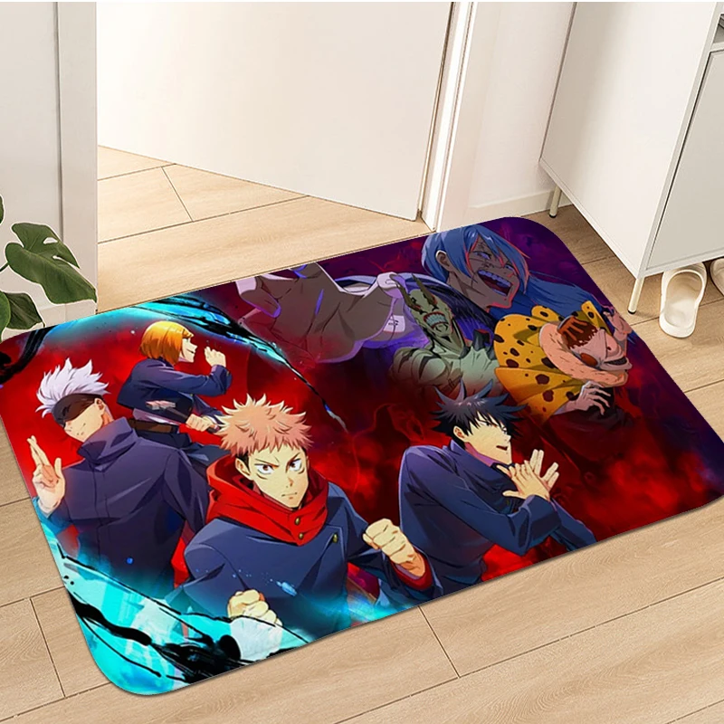 Bathroom Foot Mat Jujutsu Kaiden Sukuna Doormat Entrance Door Balcony Hallway Carpet Kitchen Rug Slip-resistant Home Decor Items