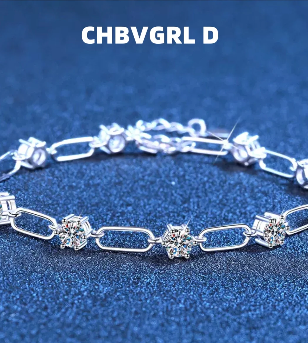 

[A lifetime of peace]European and American S925 silver 3-carat moissanite bracelet, Japanese and Korean all-purpose luxury
