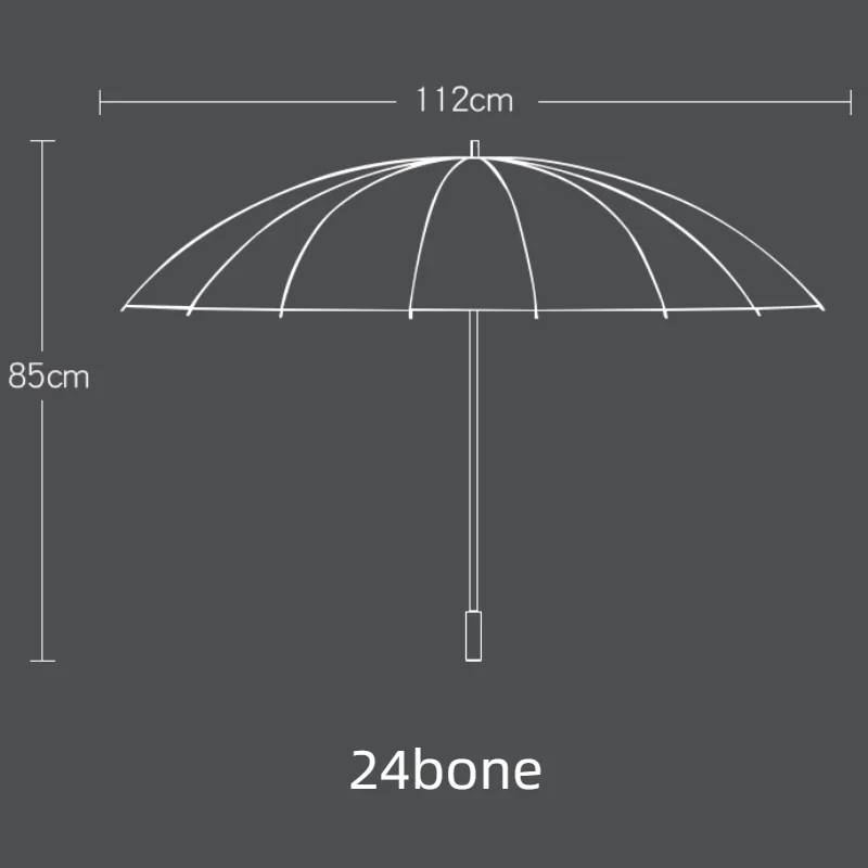 24 Bone Long Handle Umbrella Manual Business Straight Rod Umbrella Birthday Gift Rainproof Windproof Household Rain Gear