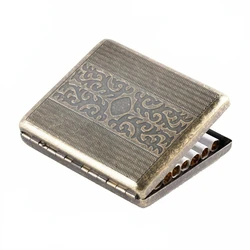 Metal Cigarette Case Box Tobacco Box Case Container with 2 Clips Cigarettes Cigar Holder Case Box Cigarettes Storage Box Case