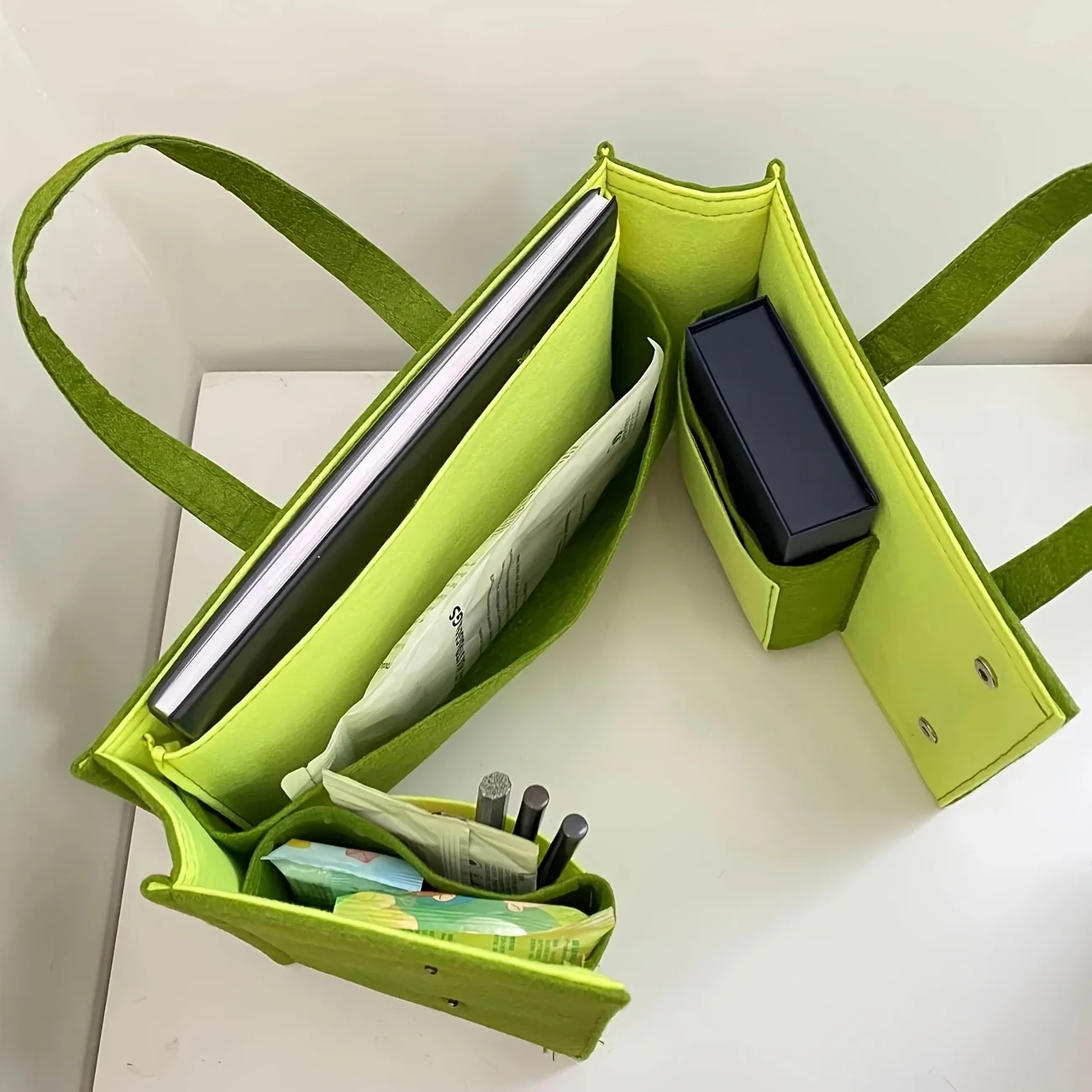 حقيبة ظهر نسائية قابلة للطي للكمبيوتر المحمول، حقيبة تخزين من ألياف البوليستر مع مقصورات متعددة، حقيبة يد للسفر