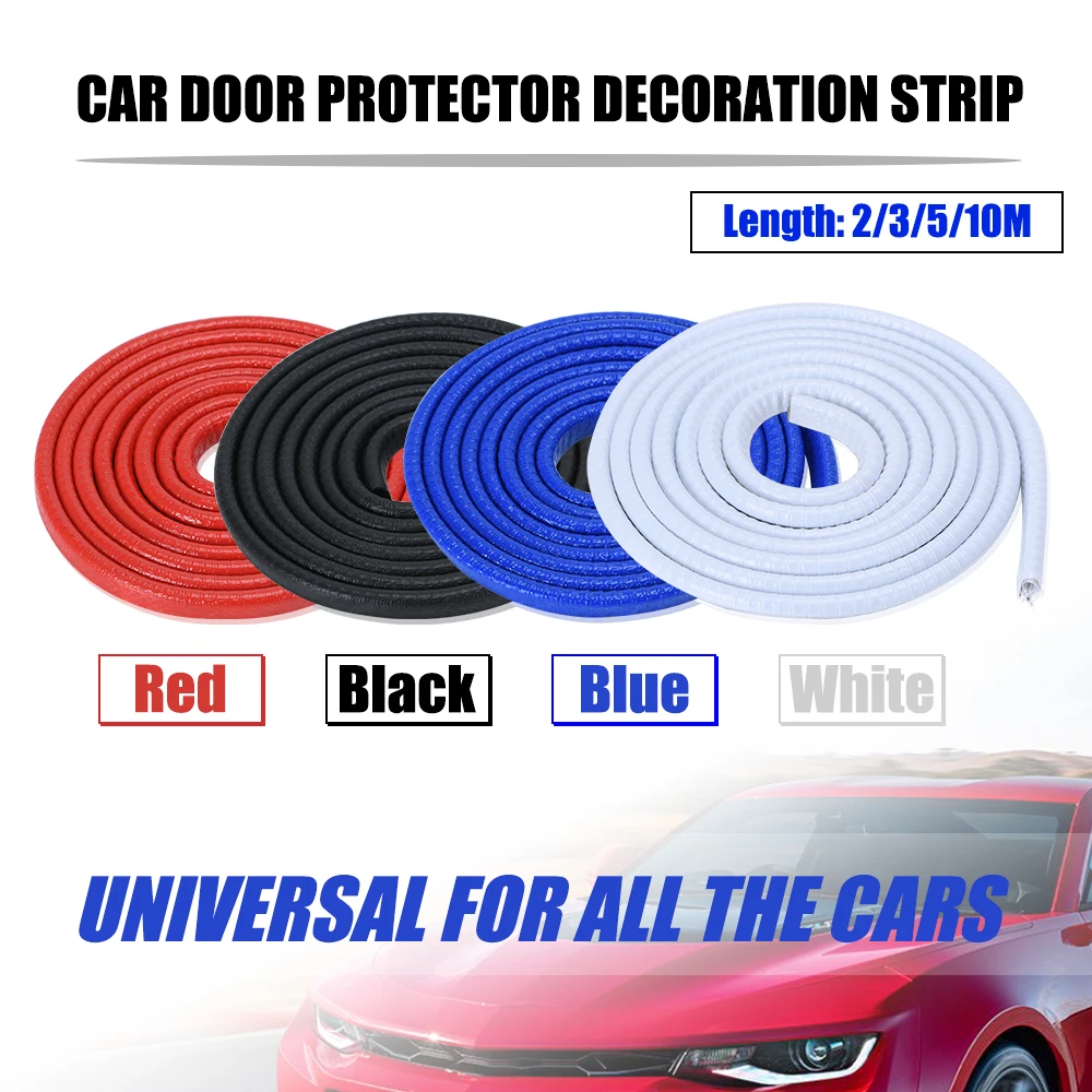 Universal U Type Car Door Protection Edge Guards Trim Styling Moulding Scratch Protector Strip Rubber Automobile Door Stickers