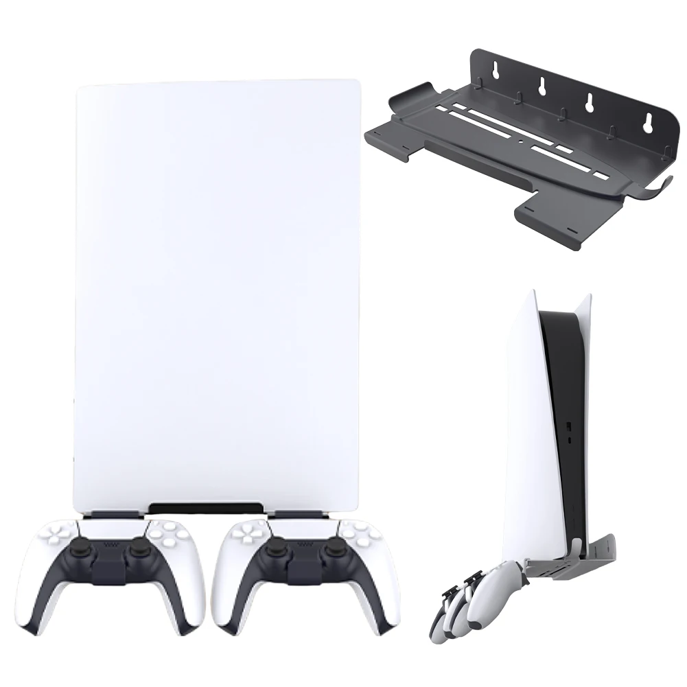 

Wall Mount Wall Holder Stand with 2 Controller Hook Holder Bracket Hook Hangers Space Saver for Playstation 5 Slim/Playstation 5