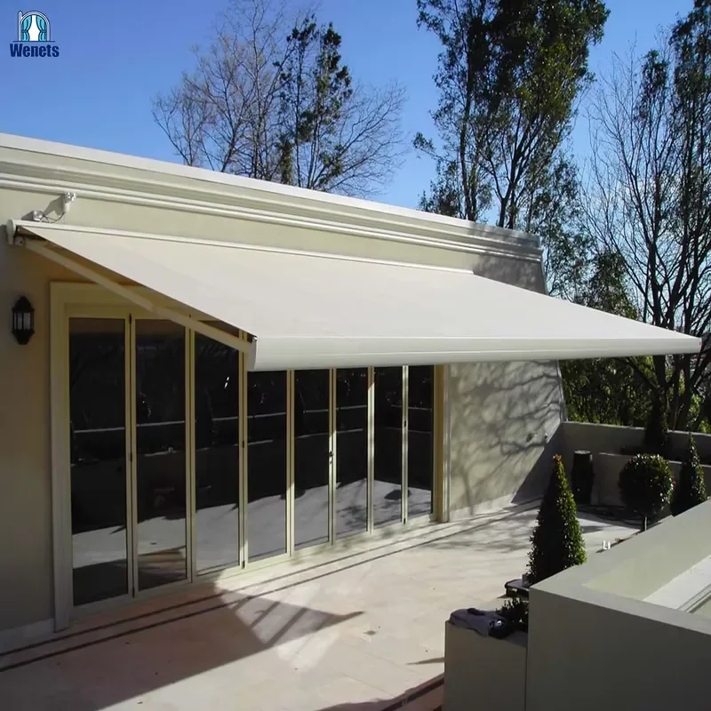 for Customized Aluminum Frame Retractable Awning Electric Patio Manual Hand Crank Folding Arm