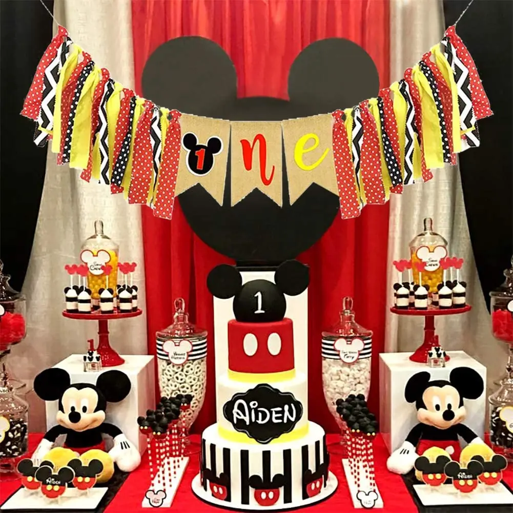 Disney Mickey Mouse Party เค้ก Toppers เค้กวันเกิดเค้ก Topper Decor เด็กวันเกิดงานแต่งงานตกแต่ง Baby Shower Favors