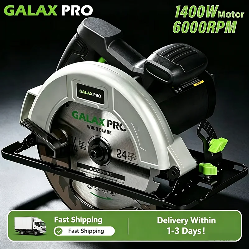 GALAX PRO Circular Saw 185mm Saw Blade DIY Rechargeable 1400W Motor 6000RPM For Wood PVC Cutting Adjustable Bevel Electric Tool