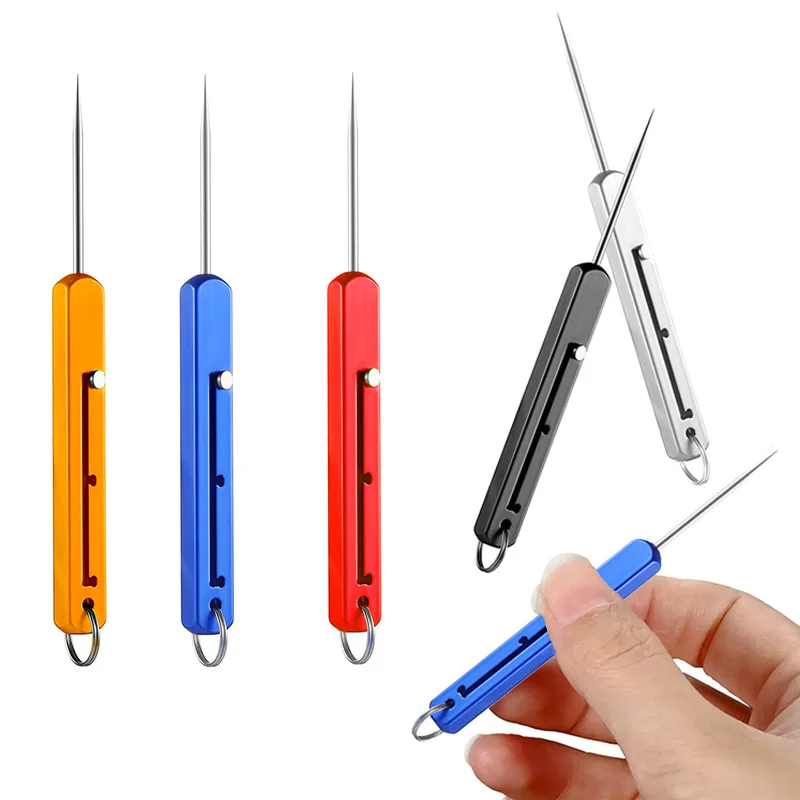 

1 Pc Metal Titanium Toothpicks Portable Toothpick Keychain 3-Gear Adjustment Tooth Pick Reusable Dental floss for Picnic Camping