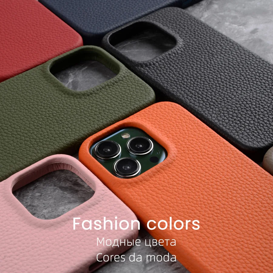 YMW Magnetic Premium Genuine Leather Case for iPhone 13 Pro Max mini Luxury Business High-end Cowhide Phone Cases Back Cover