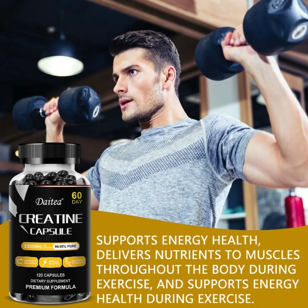 Creatine Monohydrate 3500mg - Supports Muscle Recovery, Strength & Energy Boost, 120 Capsules