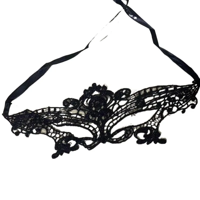 Mode Masken Sexy Schwarz Spitze Königin Hohl Maske Frauen Maskerade Cosplay Augenmaske Dessous Halloween Zubehör Gothic Fetisch