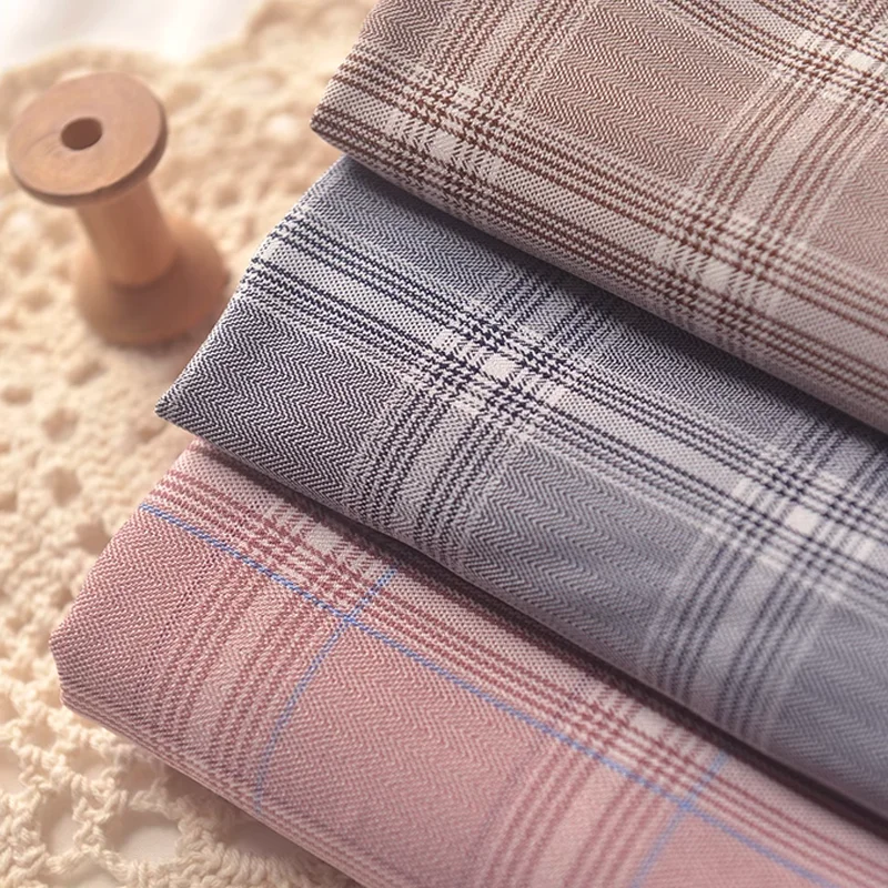 

145cm*50cm Checkered Polyester Cotton Fabric Suitable For JK Pleated Skirt Tie Bow Dress Shorts Jacket Fabric