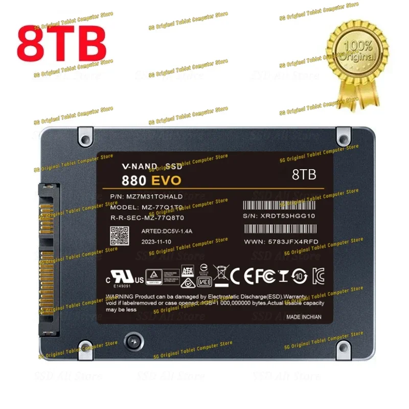 Disco duro interno de estado sólido SSD 2024 EVO, 1TB, 2TB, 4TB, 8TB, SATA 880, MLC, 3,0 pulgadas, para ordenador portátil, PC, PS4, PS5, novedad de