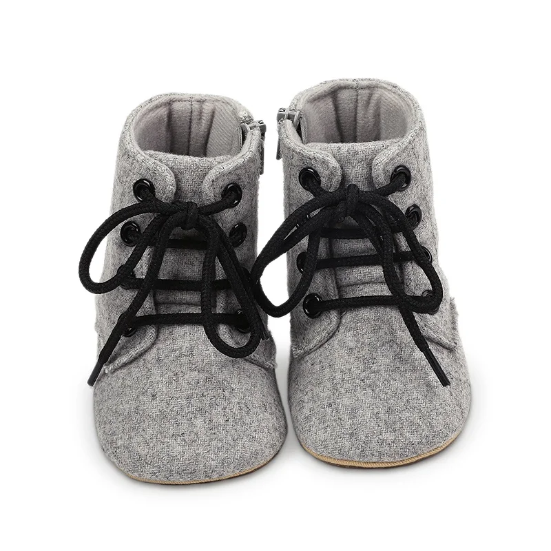 Baby Side Zipper Soft Sole Non-Slip Walking Shoes Baby High Top Comfortable Casual Shoes 0-2 Years Old Newborn Baby Shoes