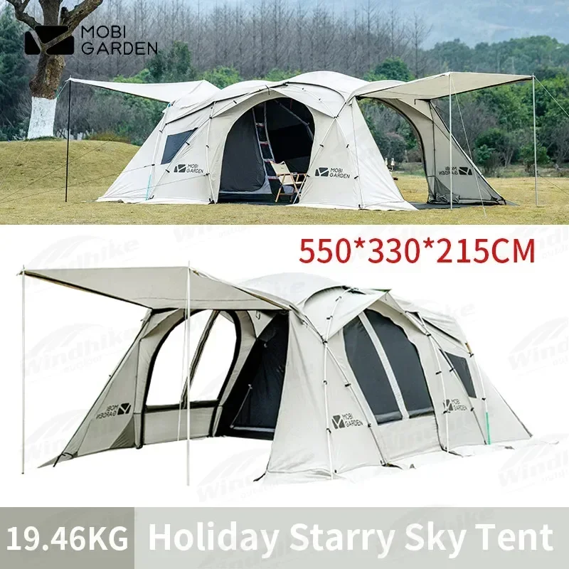 

MOBI GARDEN Holiday Starry Sky Tunnel Tent Gamlping 4-8 Persons Camping Outdoors Picnic Support Family Sunscreen Tourism 150D