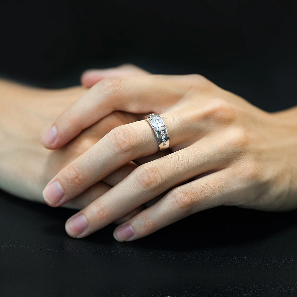 

Sun Star Simple Designed 925 Sterling Silver CZ Ring Rhodium Plated Fine Jewelry for Engagement Wedding or Party