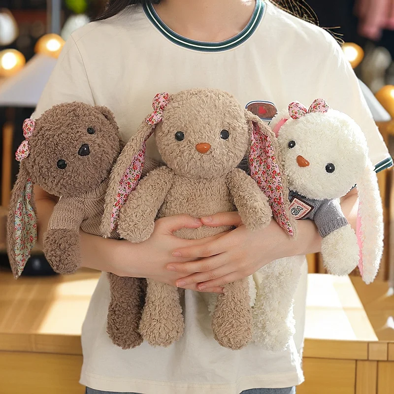 35/45 Cm Cartoon Fun Dressing Lange Oren Konijn Pluche Pop Trui Kan Af Dragen Konijn Knuffel Home decor Rustgevend Speelgoed Voor Kind