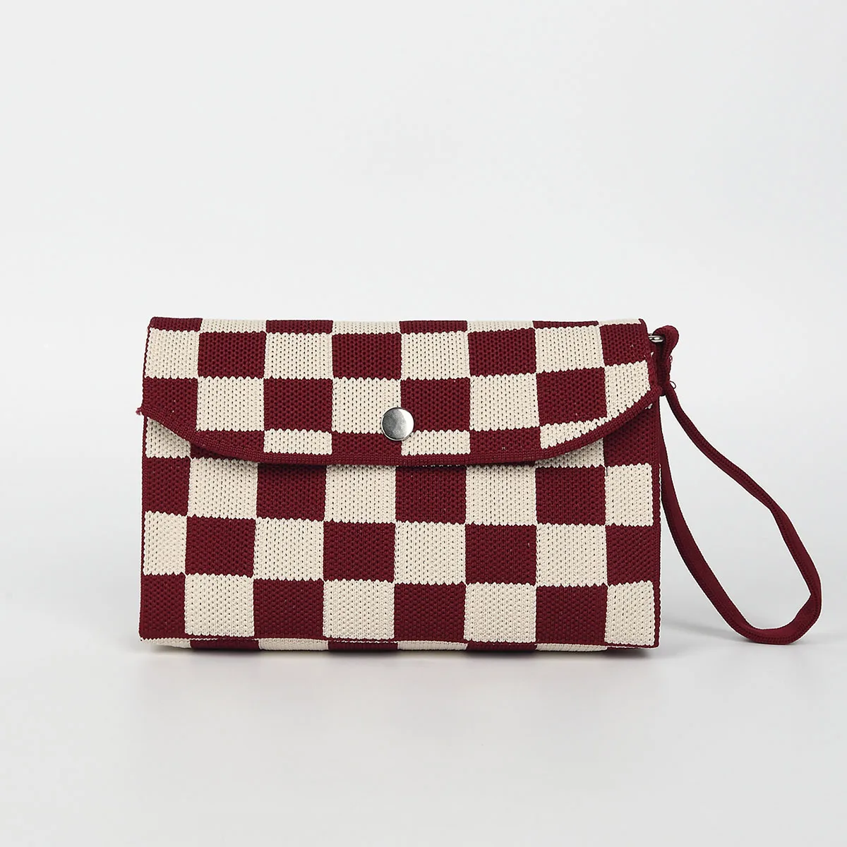 Classic Checkerboard Hand-Held Knitted Wallet, Carry-On Mobile Phone Change Card Key, Lightweight, Portable and Easy to Carry, Durable, Breathable and Foldable Fabric, Suitable for Daily Use, Work Clothing, Traveling and Shopping