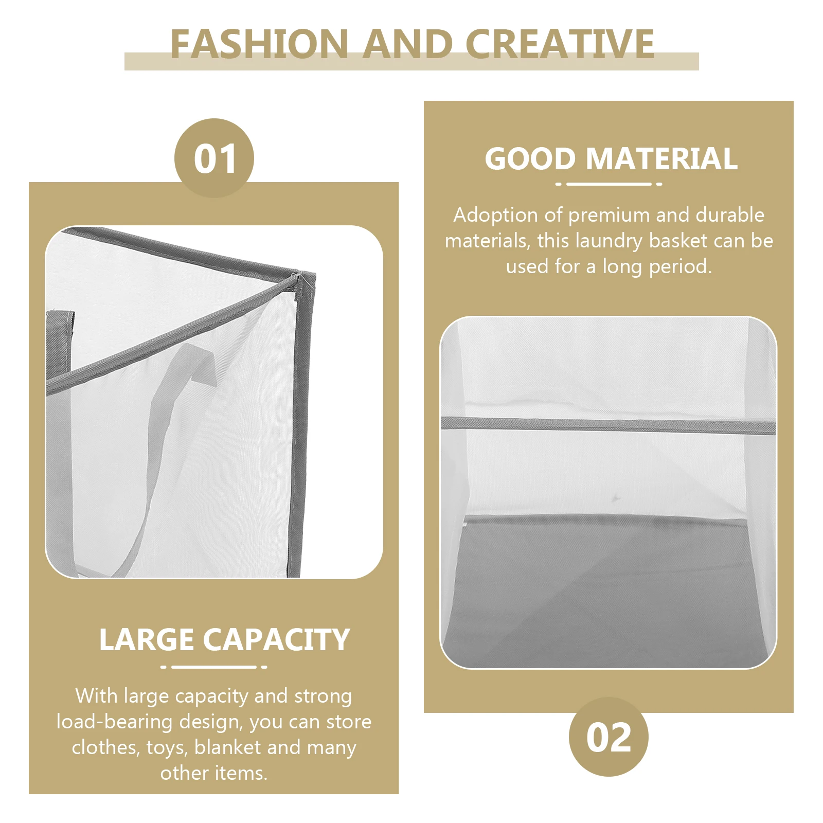 

Foldable Laundry Large Capacity Mesh Hamper For Clothes Blankets Storage Bathroom Bedroom Laundry Bags With Handles Nursery Use