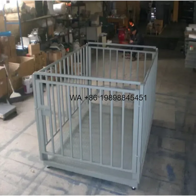 Wmwmnu Portable Digital LCD Alloy Steel Animal Weighing Scale SCS-P721 Industrial Livestock Floor Scale for Farm Cattle Sheep