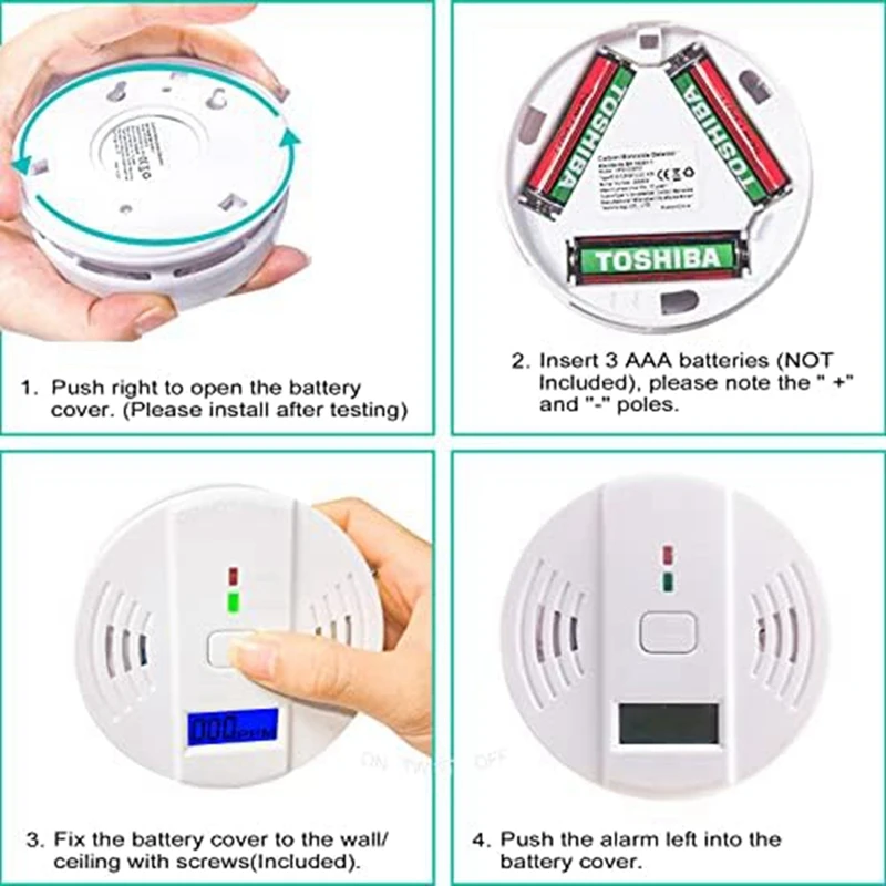 Detector de monóxido de carbono, alarma de monóxido de carbono para el hogar, almacén