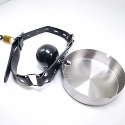 BDSM Slave Dog Basin Ashtray + Asphyxia Gag Bondage Restraints Open Mouth Breathable Sex Toys Gag Adult Sex Games For Couple