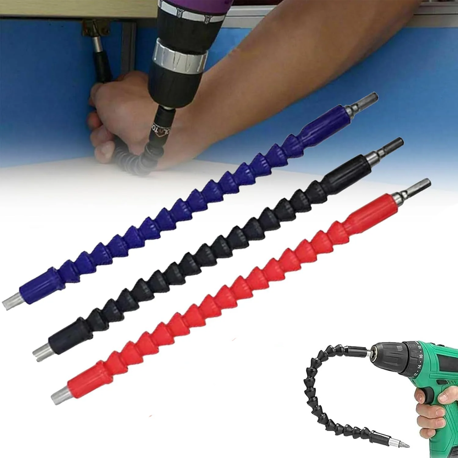 5PCS Flexible Drill Shaft Extension 300mm Extension Screwdriver Bit Versatile Manual Durable Easy-Bit Swap For Electric Drills