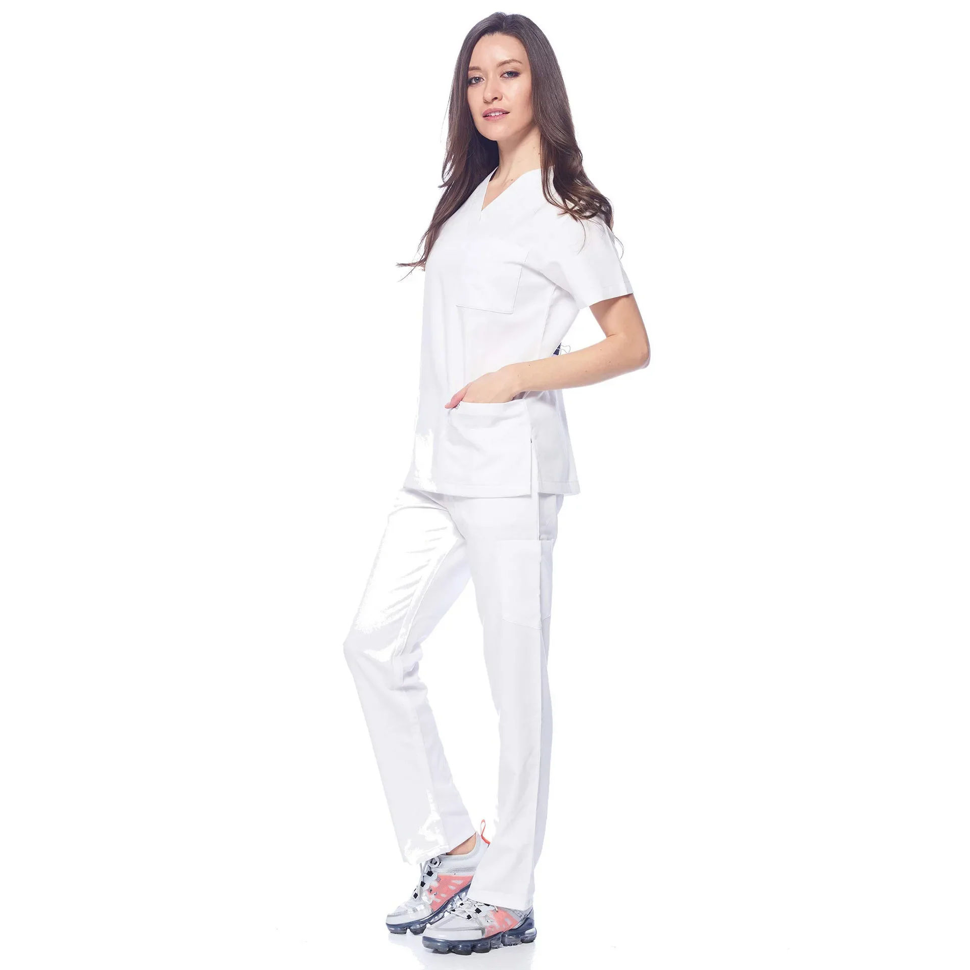 Uniforme d'infirmière en coton multicolore unisexe à manches courtes, vêtements de travail pour médecin hospitalier, uniformes de proporbuccale et dentaire, ensembles médicaux