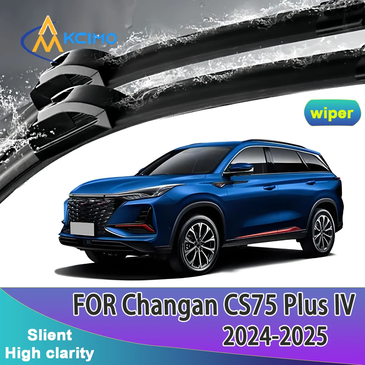 

Smooth & Silent Front Wipers Silent Black Car Rain Brush Suitable for Changan CS75 Plus IV C928 2024-2025 Windshield Auto Wipers
